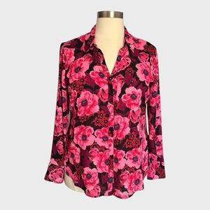 Worthington Floral Button-Front Blouse